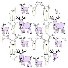 Cute Deers  Wooden Puzzle Round