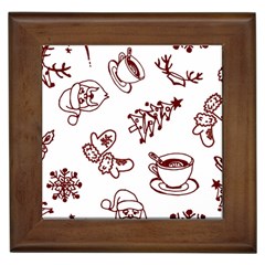 Red And White Christmas Breakfast  Framed Tile