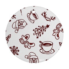 Red And White Christmas Breakfast  Ornament (round)