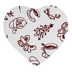 Red And White Christmas Breakfast  Ornament (heart)