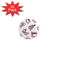 Red And White Christmas Breakfast  1  Mini Magnet (10 Pack) 