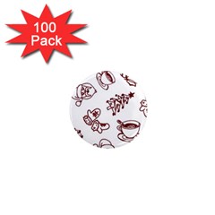 Red And White Christmas Breakfast  1  Mini Magnets (100 Pack) 