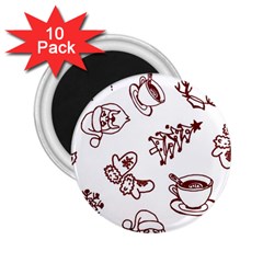 Red And White Christmas Breakfast  2 25  Magnets (10 Pack) 