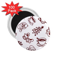 Red And White Christmas Breakfast  2 25  Magnets (100 Pack) 