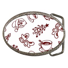 Red And White Christmas Breakfast  Belt Buckles