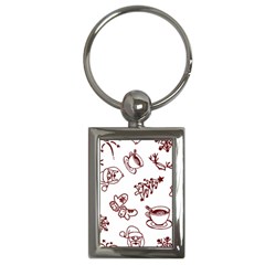 Red And White Christmas Breakfast  Key Chain (rectangle)