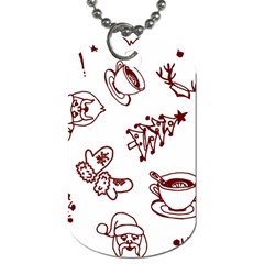 Red And White Christmas Breakfast  Dog Tag (one Side)