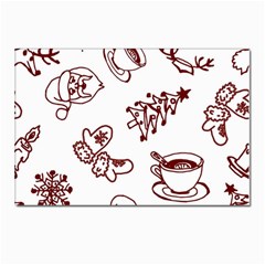 Red And White Christmas Breakfast  Postcard 4 x 6  (pkg Of 10)