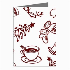 Red And White Christmas Breakfast  Greeting Cards (pkg Of 8)