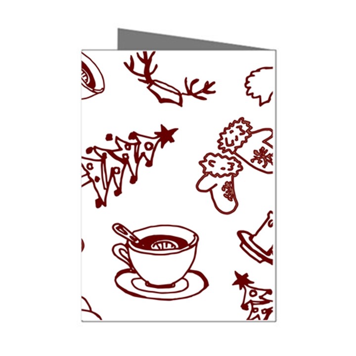 Red And White Christmas Breakfast  Mini Greeting Cards (Pkg of 8)