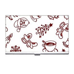 Red And White Christmas Breakfast  Business Card Holder
