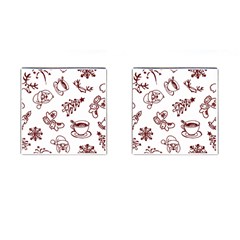 Red And White Christmas Breakfast  Cufflinks (square)