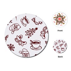 Red And White Christmas Breakfast  Playing Cards Single Design (round)