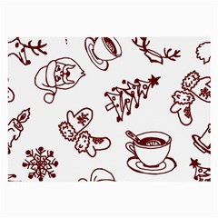 Red And White Christmas Breakfast  Large Glasses Cloth (2 Sides)