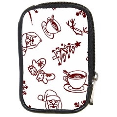 Red And White Christmas Breakfast  Compact Camera Leather Case