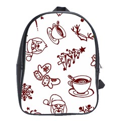 Red And White Christmas Breakfast  School Bag (large)