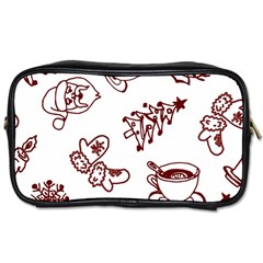 Red And White Christmas Breakfast  Toiletries Bag (one Side)