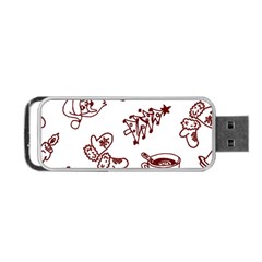 Red And White Christmas Breakfast  Portable Usb Flash (one Side)