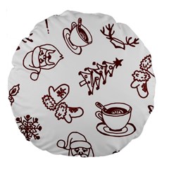 Red And White Christmas Breakfast  Large 18  Premium Round Cushions