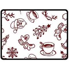 Red And White Christmas Breakfast  Two Sides Fleece Blanket (large)