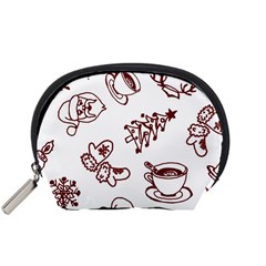 Red And White Christmas Breakfast  Accessory Pouch (small)
