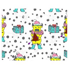 Little Bull Wishes You A Merry Christmas  Two Sides Premium Plush Fleece Blanket (medium)