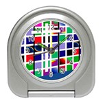 Color Graffiti Pattern Geometric Travel Alarm Clock Front