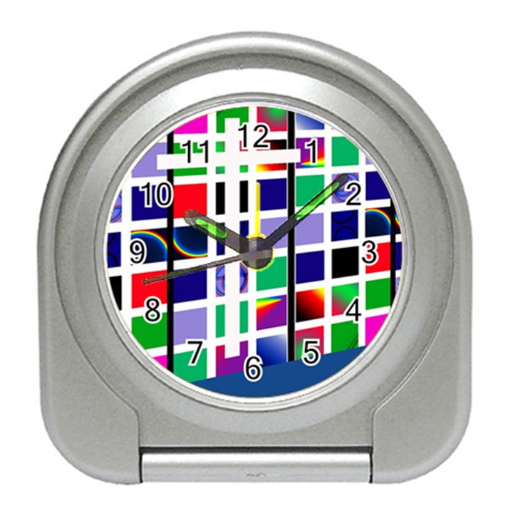 Color Graffiti Pattern Geometric Travel Alarm Clock