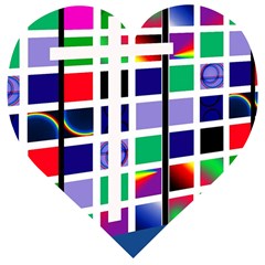 Color Graffiti Pattern Geometric Wooden Puzzle Heart by Hannah976