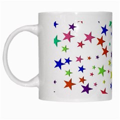 Star Random Background Scattered White Mug