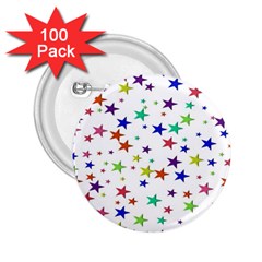 Star Random Background Scattered 2 25  Buttons (100 Pack) 