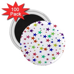 Star Random Background Scattered 2 25  Magnets (100 Pack) 