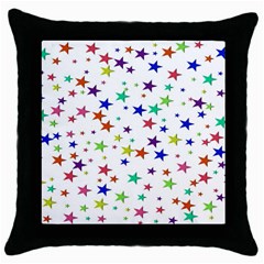 Star Random Background Scattered Throw Pillow Case (black)