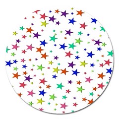 Star Random Background Scattered Magnet 5  (round)