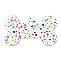 Star Random Background Scattered Dog Tag Bone (two Sides)