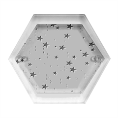 Star Random Background Scattered Hexagon Wood Jewelry Box by Hannah976