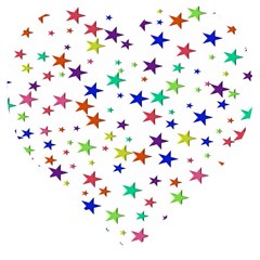 Star Random Background Scattered Wooden Puzzle Heart by Hannah976