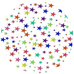 Star Random Background Scattered Wooden Puzzle Round by Hannah976