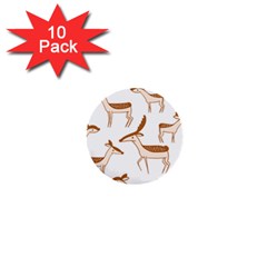 Seamless Deer Pattern Design 1  Mini Buttons (10 Pack) 