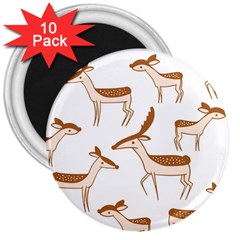 Seamless Deer Pattern Design 3  Magnets (10 Pack)  by Hannah976