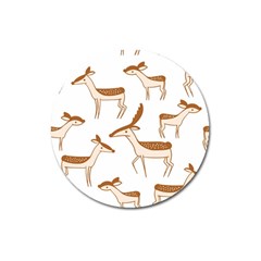 Seamless Deer Pattern Design Magnet 3  (round)