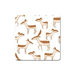 Seamless Deer Pattern Design Square Magnet