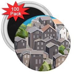 Village Place Portugal Landscape 3  Magnets (100 Pack)