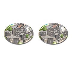 Village Place Portugal Landscape Cufflinks (oval) by Hannah976