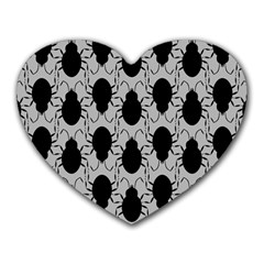 Pattern Beetle Insect Black Grey Heart Mousepad