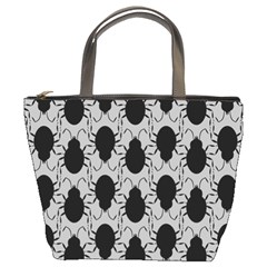 Pattern Beetle Insect Black Grey Bucket Bag by Hannah976