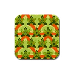 Texture Plant Herbs Herb Green Rubber Square Coaster (4 Pack)