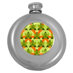 Texture Plant Herbs Herb Green Round Hip Flask (5 oz)