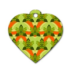 Texture Plant Herbs Herb Green Dog Tag Heart (Two Sides)