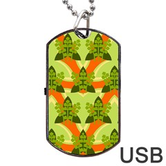 Texture Plant Herbs Herb Green Dog Tag USB Flash (One Side)